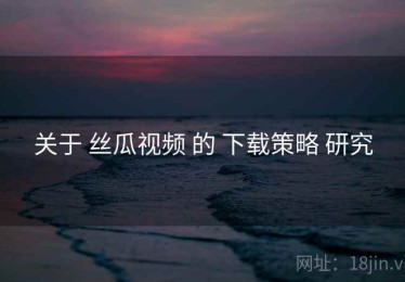 关于 丝瓜视频 的 下载策略 研究
