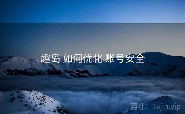 趣岛 如何优化 账号安全