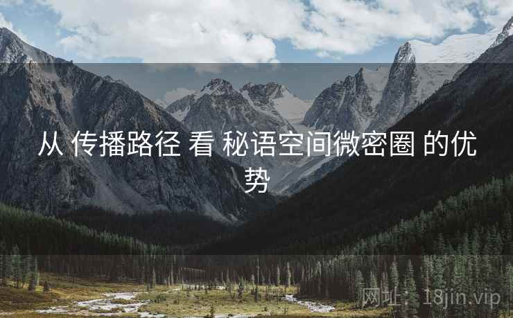 从 传播路径 看 秘语空间微密圈 的优势