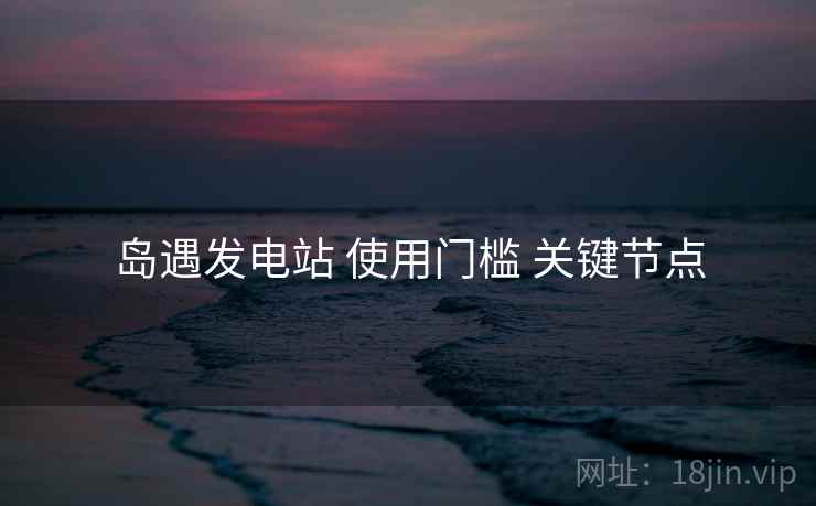 岛遇发电站 使用门槛 关键节点
