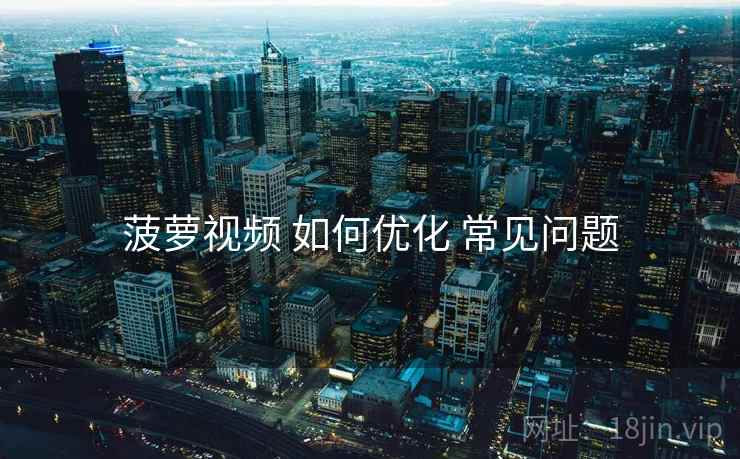 菠萝视频 如何优化 常见问题