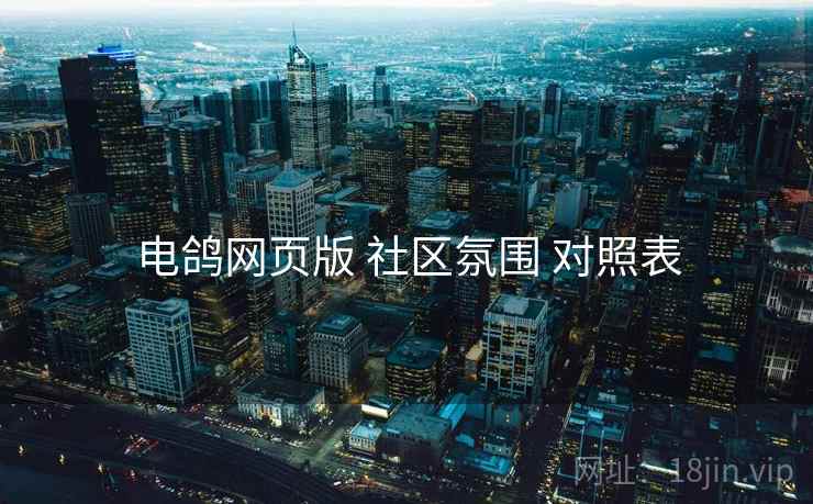 电鸽网页版 社区氛围 对照表